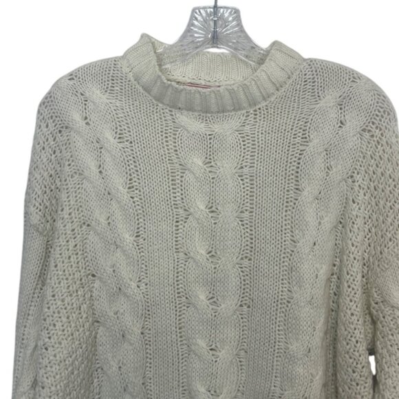 Ms Maggie Cable Knit Crewneck Sweater Womens XL Cream New WOT - Picture 3 of 7
